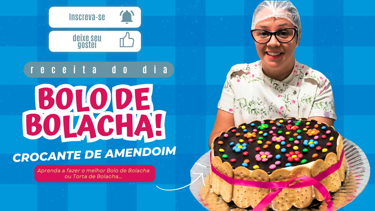 Bolo de Bolacha Crocante de Amendoim